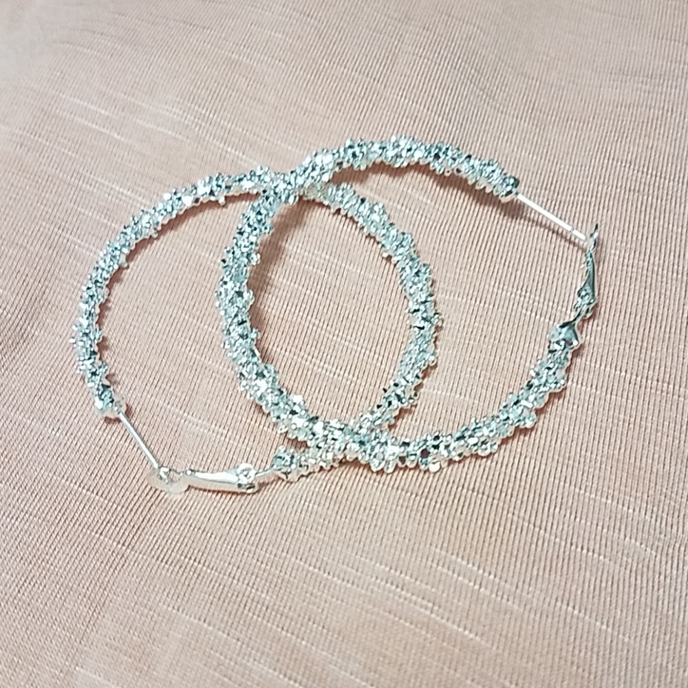 Silver hoop earrings NWOT